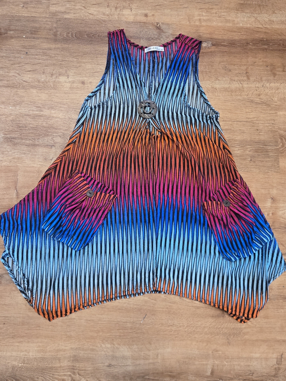 Paradise USA Women's Multicolor Ombre Beach Coverup Tunic XS/S